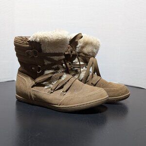 Guess Boots with Fluffy white Faux fur size 8.5 womens